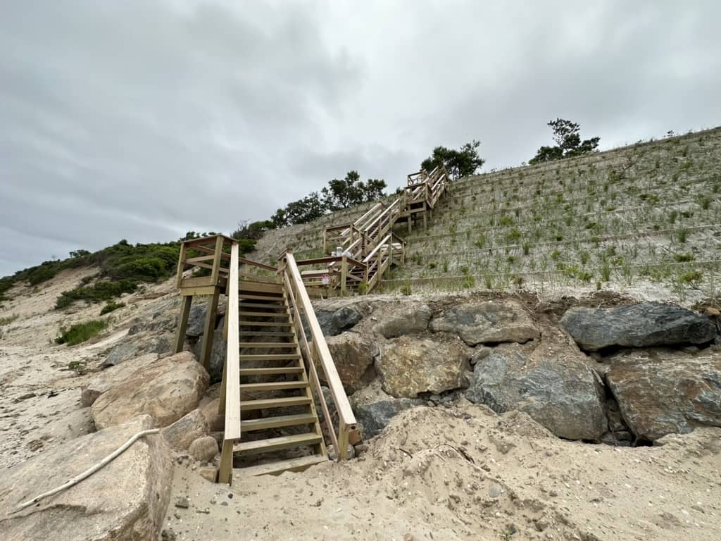 newly restored bluff and bluff stairs